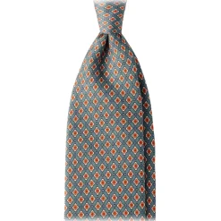 Viola Milano - Floral Pattern Selftipped Silk Tie - Green - Handmade in Italy - Luxury Exclusive Collection - Avvenice^ Ties & Bow Ties