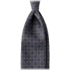 Viola Milano - Floral Pattern Handprinted Selftipped Silk Tie - Grey Mix - Handmade in Italy - Luxury Exclusive Collection - Avvenice^ Ties & Bow Ties