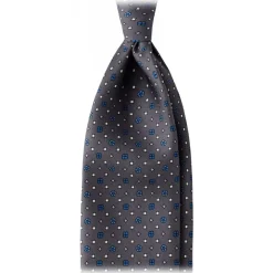 Viola Milano - Floral Pattern Handprinted Selftipped Silk Tie - Grey Mix - Handmade in Italy - Luxury Exclusive Collection - Avvenice^ Ties & Bow Ties