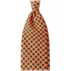 Viola Milano - Floral Pattern Selftipped Silk Tie - Orange - Handmade in Italy - Luxury Exclusive Collection - Avvenice^ Ties & Bow Ties