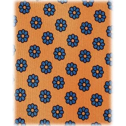 Viola Milano - Floral Pattern Selftipped Silk Tie - Orange - Handmade in Italy - Luxury Exclusive Collection - Avvenice^ Ties & Bow Ties