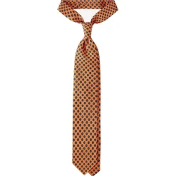 Viola Milano - Floral Pattern Selftipped Silk Tie - Orange - Handmade in Italy - Luxury Exclusive Collection - Avvenice^ Ties & Bow Ties