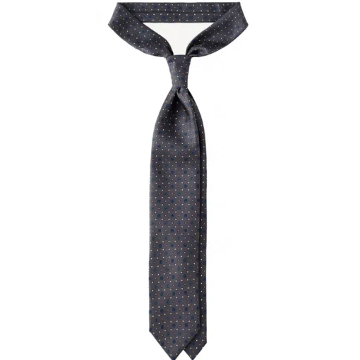 Viola Milano - Floral Pattern Handprinted Selftipped Silk Tie - Grey Mix - Handmade in Italy - Luxury Exclusive Collection - Avvenice^ Ties & Bow Ties