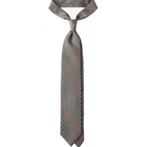 Viola Milano - Floral Pattern Selftipped Silk Tie - Green - Handmade in Italy - Luxury Exclusive Collection - Avvenice^ Ties & Bow Ties