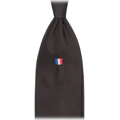 Viola Milano - French Flag Handrolled Woven Silk Jacquard Tie - Navy - Handmade in Italy - Luxury Exclusive Collection - Avvenice^ Ties & Bow Ties