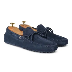 Viola Milano - Gommino Suede Loafer - Navy - Handmade in Italy - Luxury Exclusive Collection - Avvenice^ Shoes