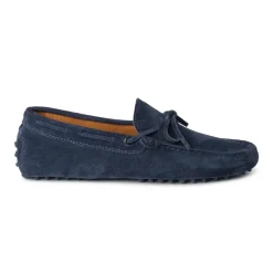 Viola Milano - Gommino Suede Loafer - Navy - Handmade in Italy - Luxury Exclusive Collection - Avvenice^ Shoes