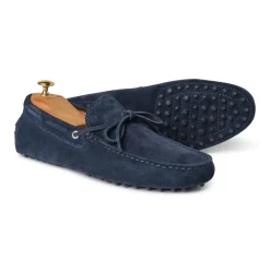 Viola Milano - Gommino Suede Loafer - Navy - Handmade in Italy - Luxury Exclusive Collection - Avvenice^ Shoes