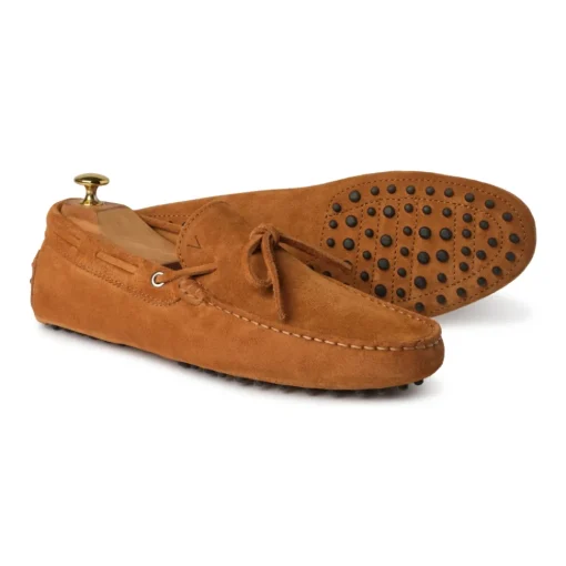 Viola Milano - Gommino Suede Loafer - Cola - Handmade in Italy - Luxury Exclusive Collection - Avvenice^ Shoes