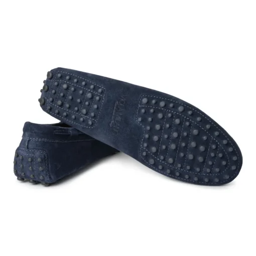 Viola Milano - Gommino Suede Loafer - Navy - Handmade in Italy - Luxury Exclusive Collection - Avvenice^ Shoes