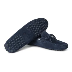 Viola Milano - Gommino Suede Loafer - Navy - Handmade in Italy - Luxury Exclusive Collection - Avvenice^ Shoes