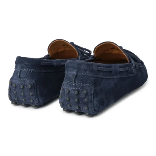Viola Milano - Gommino Suede Loafer - Navy - Handmade in Italy - Luxury Exclusive Collection - Avvenice^ Shoes