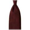 Viola Milano - Grenadine Garza Grossa Unlined Tie - Burgundy - Handmade in Italy - Luxury Exclusive Collection - Avvenice