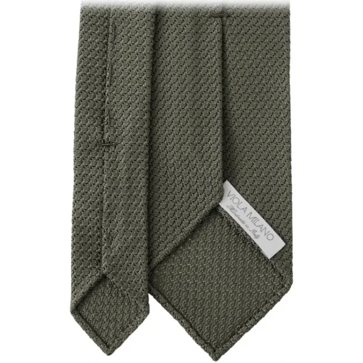 Viola Milano - Grenadine Garza Grossa Unlined Tie - Army Green - Handmade in Italy - Luxury Exclusive Collection - Avvenice