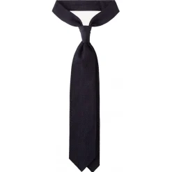 Viola Milano - Grenadine Garza Grossa Unlined Tie - Navy - Handmade in Italy - Luxury Exclusive Collection - Avvenice