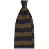 Viola Milano - Knitted Classic Stripe Silk Tie - Olive/Sand - Handmade in Italy - Luxury Exclusive Collection - Avvenice^ Ties & Bow Ties