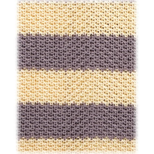 Viola Milano - Knitted Classic Stripe Silk Tie - Sun/Grey - Handmade in Italy - Luxury Exclusive Collection - Avvenice^ Ties & Bow Ties