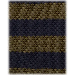 Viola Milano - Knitted Classic Stripe Silk Tie - Olive/Sand - Handmade in Italy - Luxury Exclusive Collection - Avvenice^ Ties & Bow Ties
