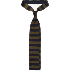 Viola Milano - Knitted Classic Stripe Silk Tie - Olive/Sand - Handmade in Italy - Luxury Exclusive Collection - Avvenice^ Ties & Bow Ties