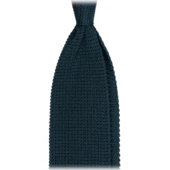 Viola Milano - Knitted Limited Label V-End Silk Tie - Cobalt Green - Handmade in Italy - Luxury Exclusive Collection - Avvenice^ Ties & Bow Ties