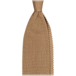 Viola Milano - Knitted Limited Label V-End Silk Tie - Mustard - Handmade in Italy - Luxury Exclusive Collection - Avvenice^ Ties & Bow Ties