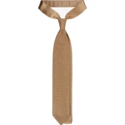 Viola Milano - Knitted Limited Label V-End Silk Tie - Mustard - Handmade in Italy - Luxury Exclusive Collection - Avvenice^ Ties & Bow Ties