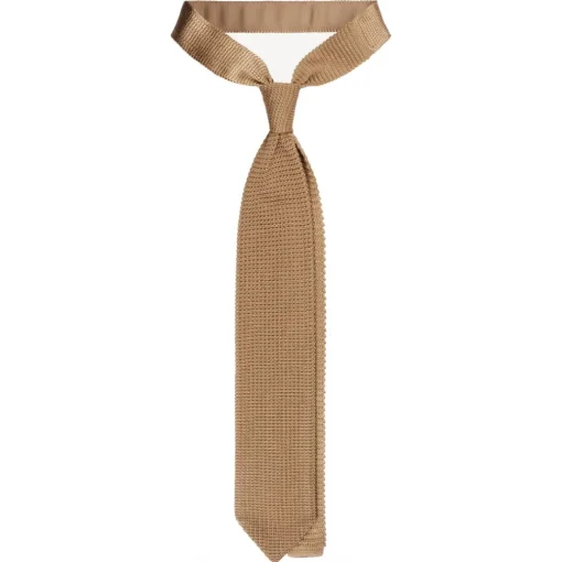 Viola Milano - Knitted Limited Label V-End Silk Tie - Mustard - Handmade in Italy - Luxury Exclusive Collection - Avvenice^ Ties & Bow Ties