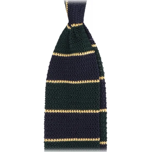 Viola Milano - Knitted Multi Stripe Silk Tie - Green Mix - Handmade in Italy - Luxury Exclusive Collection - Avvenice^ Ties & Bow Ties