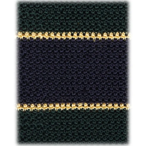 Viola Milano - Knitted Multi Stripe Silk Tie - Green Mix - Handmade in Italy - Luxury Exclusive Collection - Avvenice^ Ties & Bow Ties