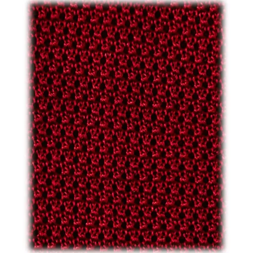 Viola Milano - Knitted Solid V-End Silk Tie - Red - Handmade in Italy - Luxury Exclusive Collection - Avvenice