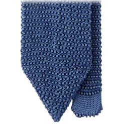 Viola Milano - Knitted Solid V-End Silk Tie - Sea - Handmade in Italy - Luxury Exclusive Collection - Avvenice^ Ties & Bow Ties