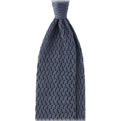 Viola Milano - Knitted Zig Zag Pattern Silk Tie - Sea - Handmade in Italy - Luxury Exclusive Collection - Avvenice^ Ties & Bow Ties