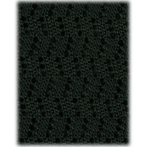 Viola Milano - Knitted Zig Zag Pattern Silk Tie - Forest - Handmade in Italy - Luxury Exclusive Collection - Avvenice