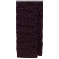Viola Milano - Knitted Zig Zag Pattern Silk Tie - Brown - Handmade in Italy - Luxury Exclusive Collection - Avvenice