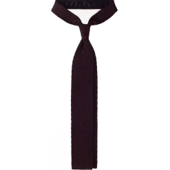 Viola Milano - Knitted Zig Zag Pattern Silk Tie - Brown - Handmade in Italy - Luxury Exclusive Collection - Avvenice