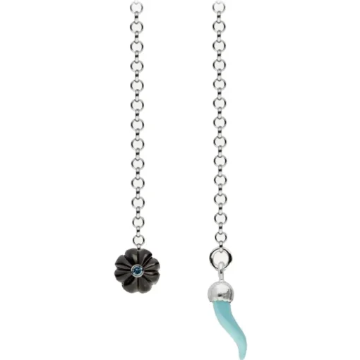 Viola Milano - Lapel Chain in 100% Sterling Silver - Flower - Handmade in Italy - Luxury Exclusive Collection - Avvenice