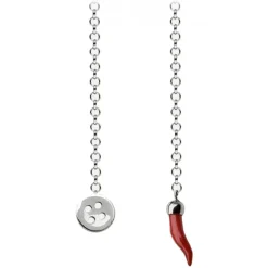 Viola Milano - Lapel Chain in 100% Sterling Silver - Button/Red Chilli - Handmade in Italy - Luxury Exclusive Collection - Avvenice^ Necklaces