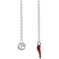Viola Milano - Lapel Chain in 100% Sterling Silver - Button/Red Chilli - Handmade in Italy - Luxury Exclusive Collection - Avvenice^ Necklaces