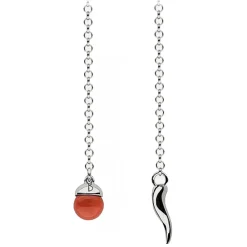Viola Milano - Lapel Chain in 100% Sterling Silver - Madrepore & Silver Chilli - Handmade in Italy - Luxury Exclusive Collection - Avvenice^ Necklaces