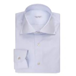 Viola Milano - Long Sleeve Shirt - Navy Stripe - Handmade in Italy - Luxury Exclusive Collection - Avvenice
