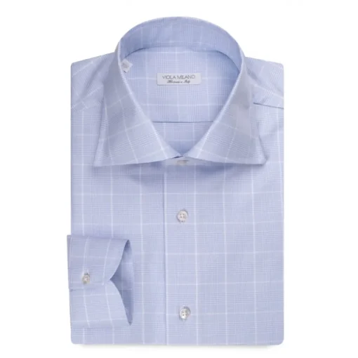 Viola Milano - Long Sleeve Shirt - Light Blue and White - Handmade in Italy - Luxury Exclusive Collection - Avvenice^ Shirts