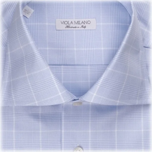 Viola Milano - Long Sleeve Shirt - Light Blue and White - Handmade in Italy - Luxury Exclusive Collection - Avvenice^ Shirts