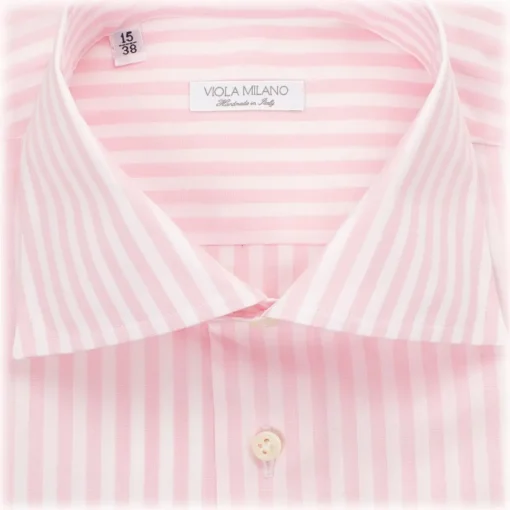 Viola Milano - Long Sleeve Shirt - Pink Stripe - Handmade in Italy - Luxury Exclusive Collection - Avvenice^ Shirts