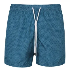 Viola Milano - Maillon Printed Swimtrunks - Navy and Turquoise - Handmade in Italy - Luxury Exclusive Collection - Avvenice^ Swimwear