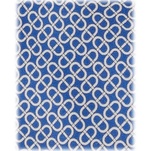 Viola Milano - Maillon Selftipped Italian Silk Tie - Navy/White - Handmade in Italy - Luxury Exclusive Collection - Avvenice^ Ties & Bow Ties
