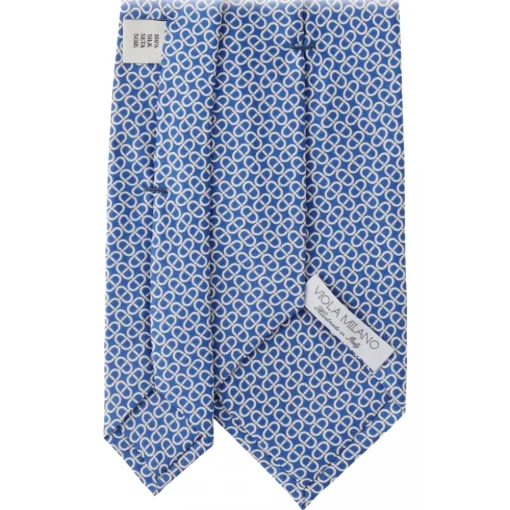 Viola Milano - Maillon Selftipped Italian Silk Tie - Navy/White - Handmade in Italy - Luxury Exclusive Collection - Avvenice^ Ties & Bow Ties