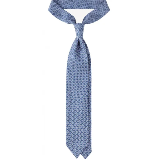 Viola Milano - Maillon Selftipped Italian Silk Tie - Navy/White - Handmade in Italy - Luxury Exclusive Collection - Avvenice^ Ties & Bow Ties