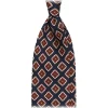 Viola Milano - Medallion Floral Selftipped Silk Tie - Navy - Handmade in Italy - Luxury Exclusive Collection - Avvenice^ Ties & Bow Ties
