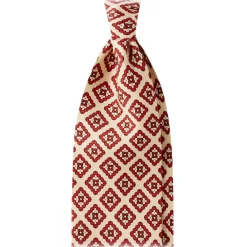 Viola Milano - Medallion Floral Selftipped Silk Tie - Yellow - Handmade in Italy - Luxury Exclusive Collection - Avvenice