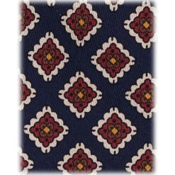 Viola Milano - Medallion Floral Selftipped Silk Tie - Navy - Handmade in Italy - Luxury Exclusive Collection - Avvenice^ Ties & Bow Ties